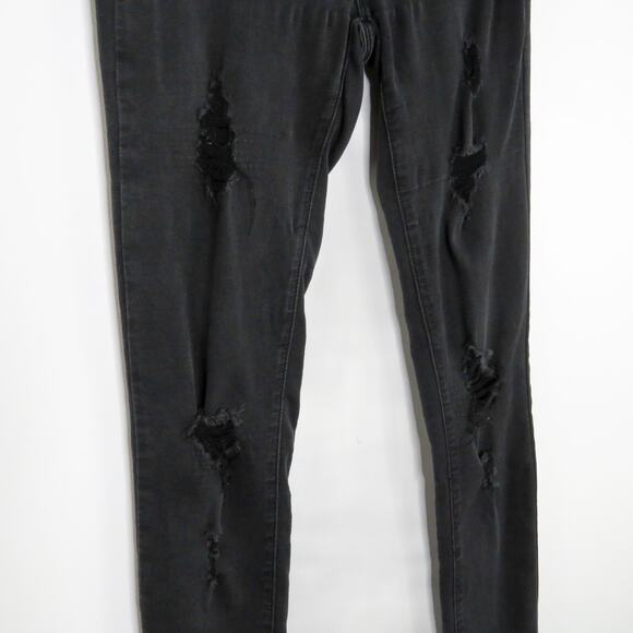 Pacsun Black Ripped Skinny Jeans Leggings High Rise Size 23 - Picture 6 of 10